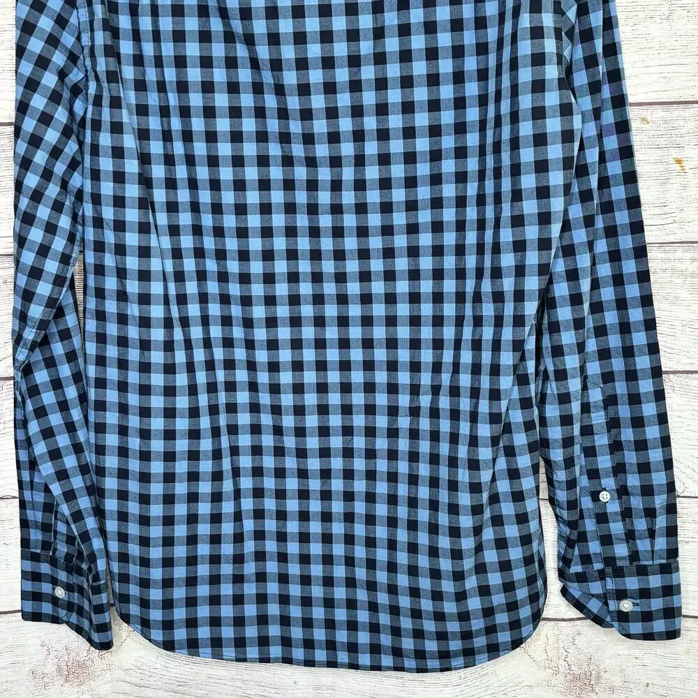 J. Crew Men's Blue & Black Flex Washed Button Down Slim Fit Shirt Size Small New